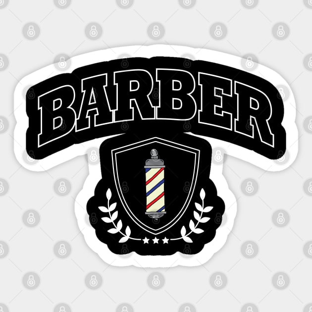 Barber Shop Pole Varsity Badge Sticker by HotHibiscus